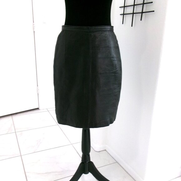 Le Piel Genuine Leather Black Pencil Skirt S / 4High End Supple Leather